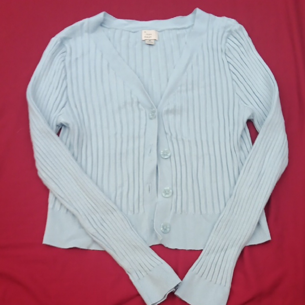 A New Day Light Blue Ribbed Cardigan